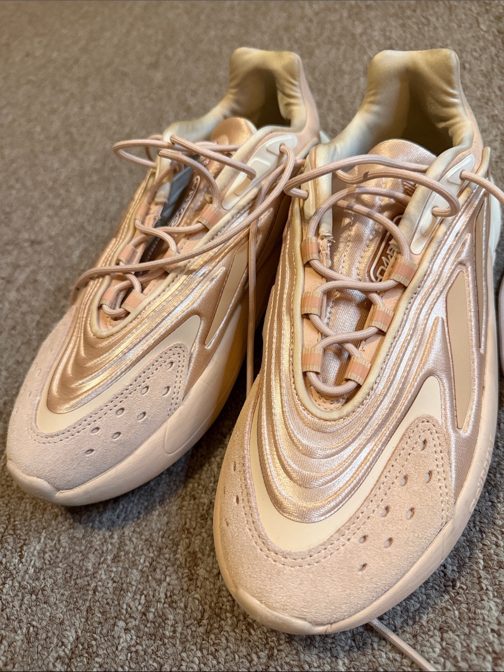 adidas Women’s Blush Pink Wave-Detail Sneakers